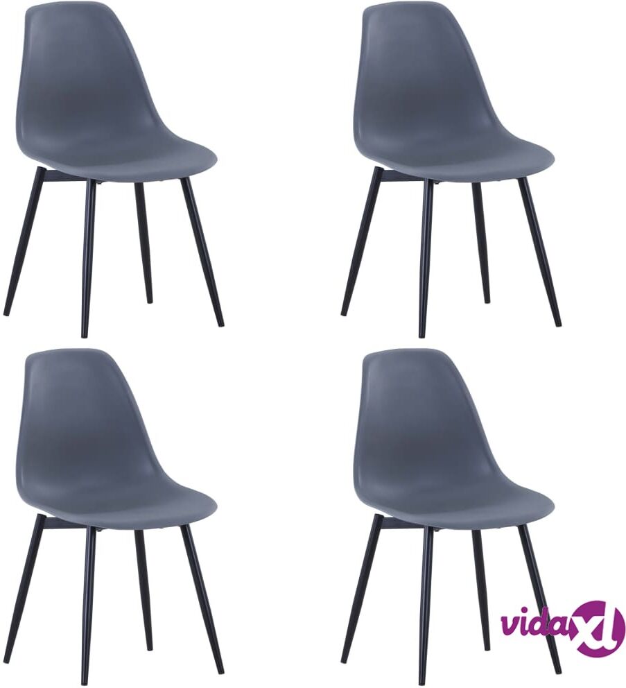 vidaXL Ruokatuolit 4 kpl harmaa PP vidaXL Ruokatuolit 4 kpl harmaa PP