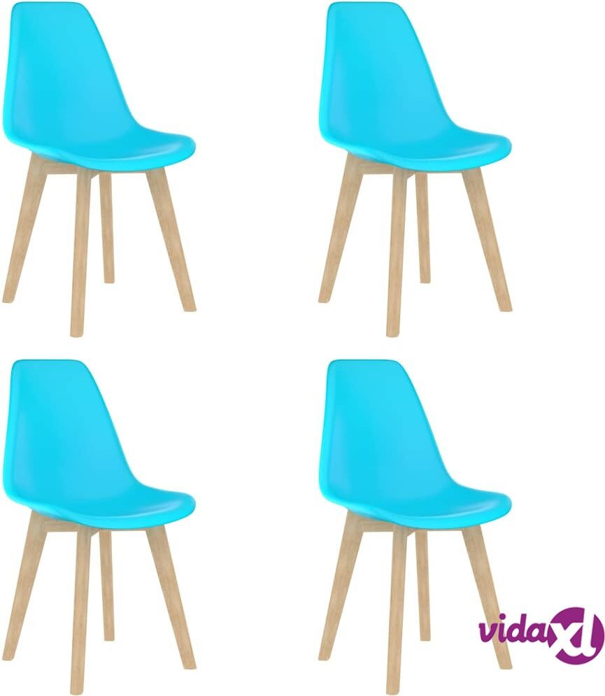 vidaXL Ruokapöydän tuolit 4 kpl sininen muovi vidaXL Ruokapöydän tuolit 4 kpl sininen muovi