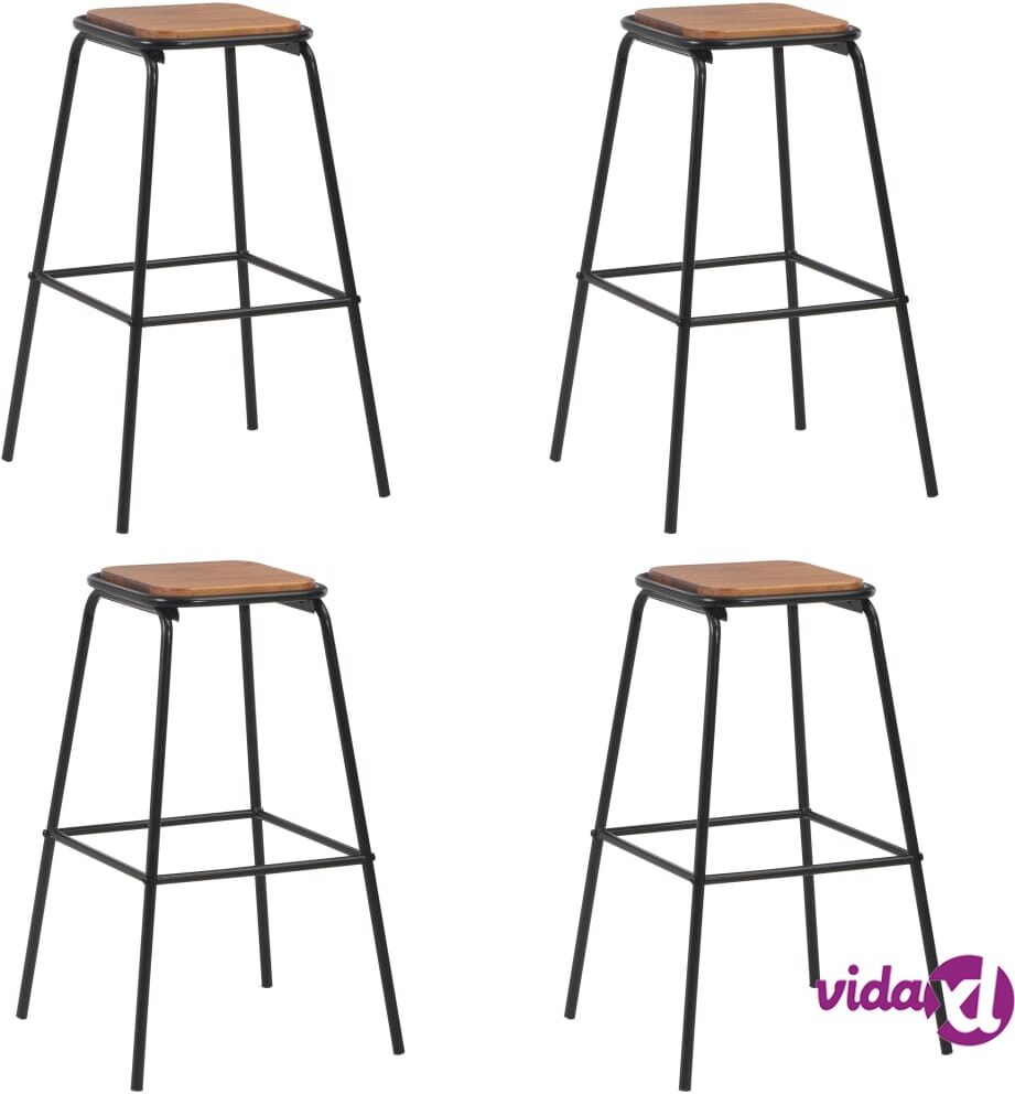 vidaXL Baarijakkarat 4 kpl musta täysi mänty ja teräs vidaXL Baarijakkarat 4 kpl musta täysi mänty ja teräs