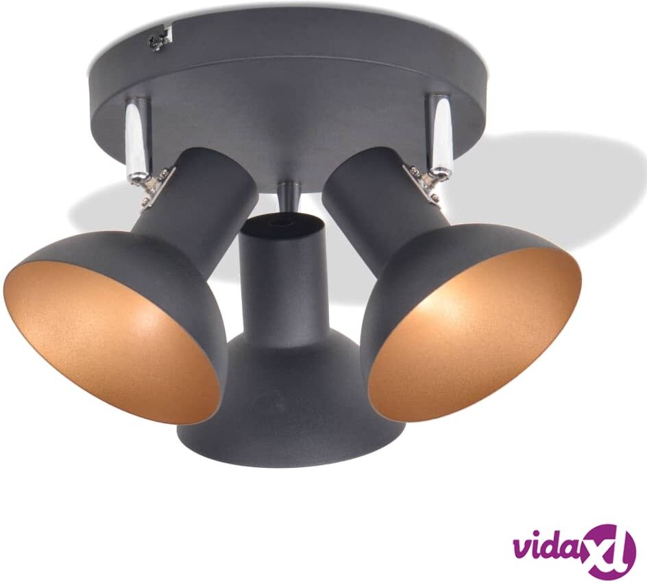 vidaXL Kattovalaisin 3 polttimoa E27 musta ja kulta vidaXL Kattovalaisin 3 polttimoa E27 musta ja kulta