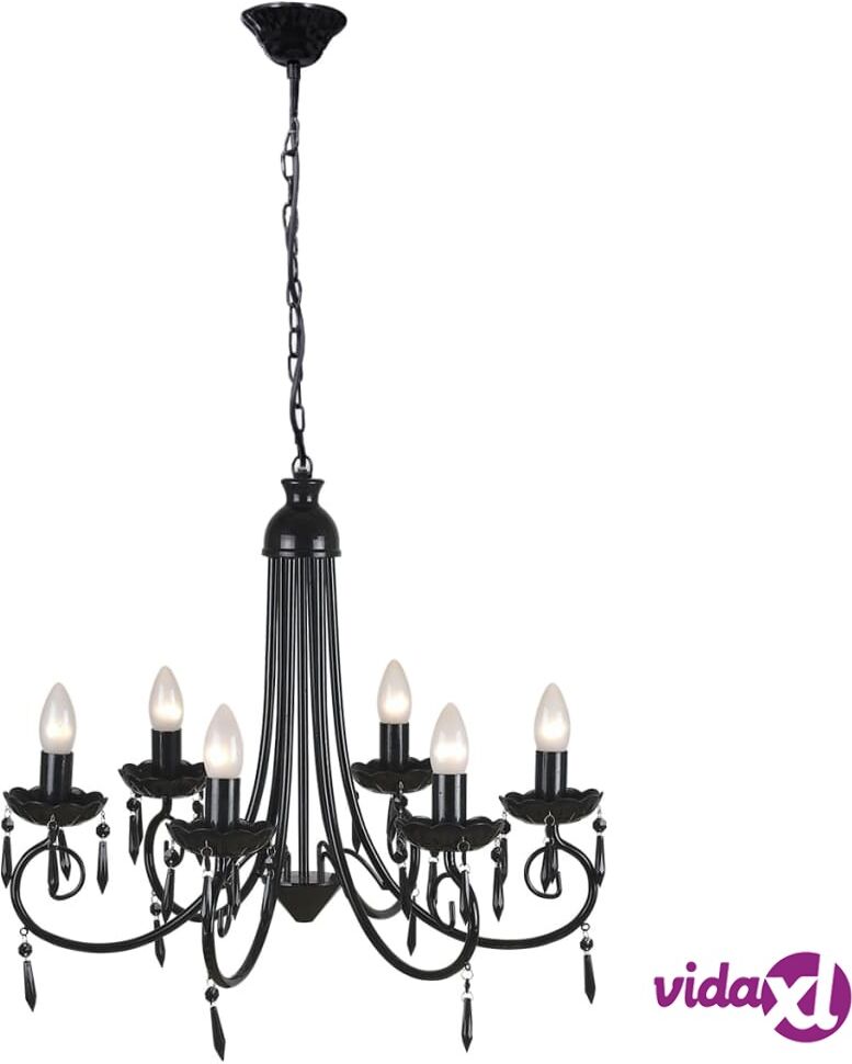 vidaXL Riippuva Kattovalaisin Tyylikäs Kattokruunu Musta 6 Lampunpidikettä vidaXL Riippuva Kattovalaisin Tyylikäs Kattokruunu Musta 6 Lampunpidikettä