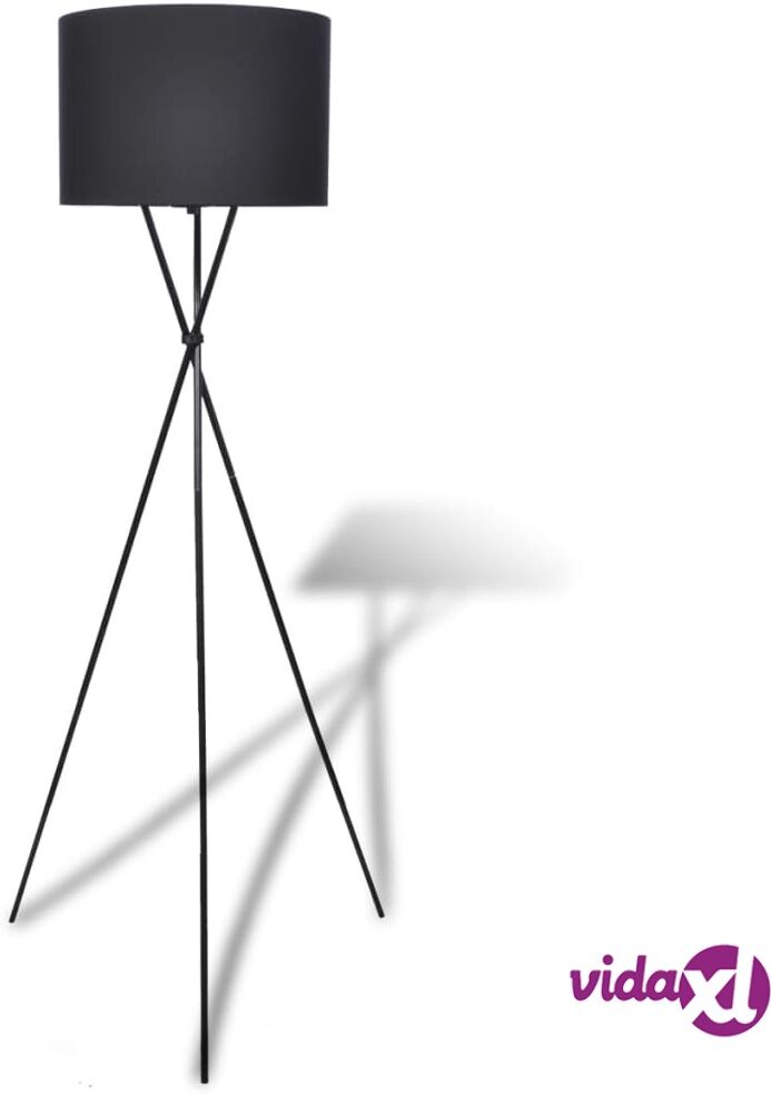vidaXL Lattialamppu Mustalla Varjostimella vidaXL Lattialamppu Mustalla Varjostimella