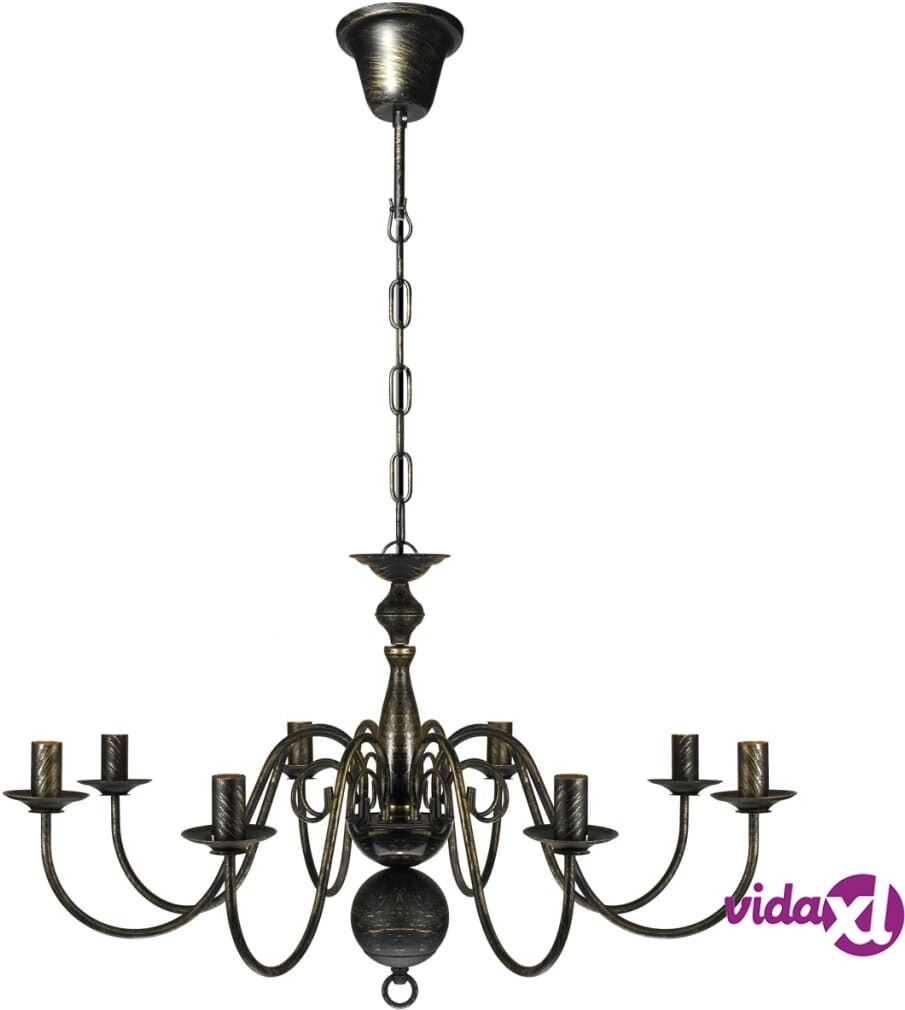 vidaXL Antiikinmusta Metallinen Kattokruunu 8 x E14 Polttimot vidaXL Antiikinmusta Metallinen Kattokruunu 8 x E14 Polttimot