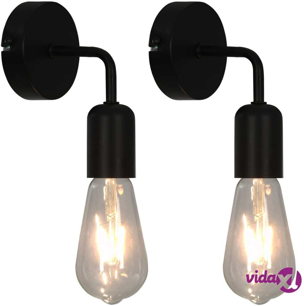 vidaXL Seinävalaisimet 2 kpl 2 W musta E27 vidaXL Seinävalaisimet 2 kpl 2 W musta E27