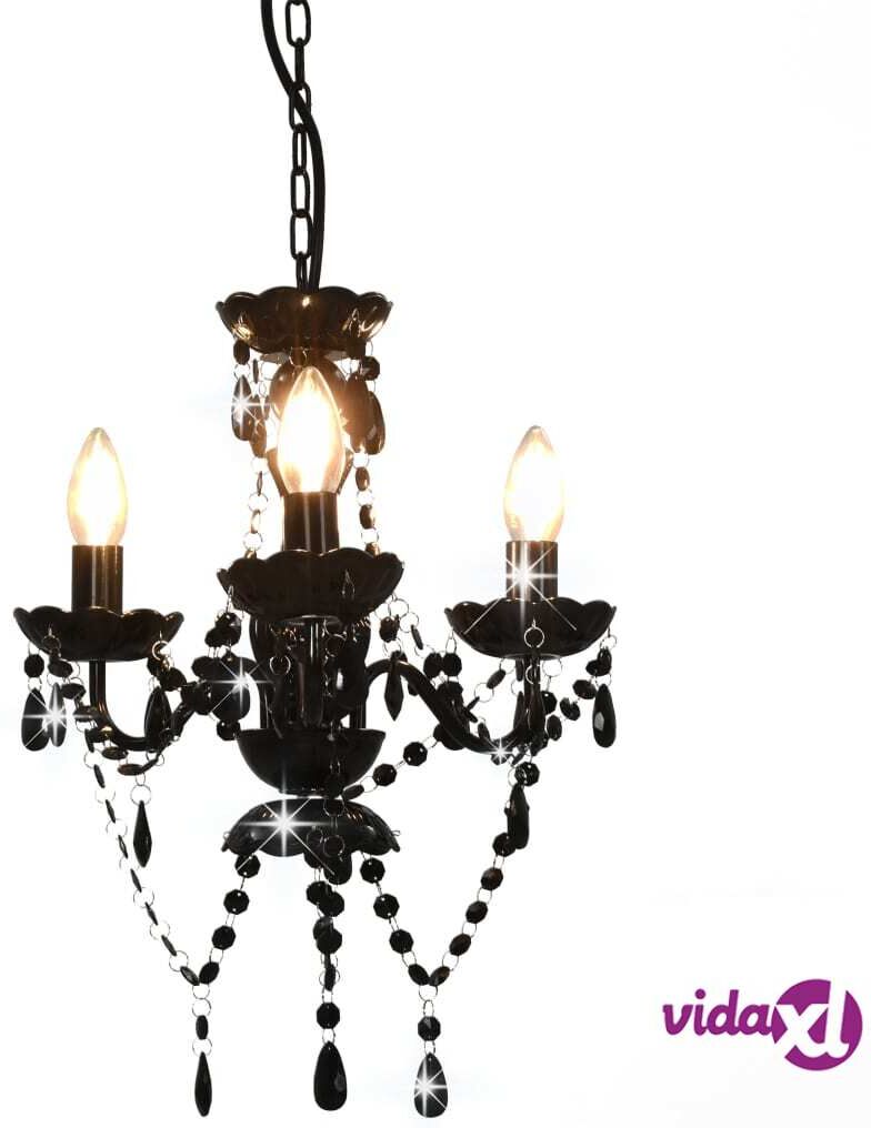 vidaXL Kattokruunu helmillä musta pyöreä 3 x E14 vidaXL Kattokruunu helmillä musta pyöreä 3 x E14