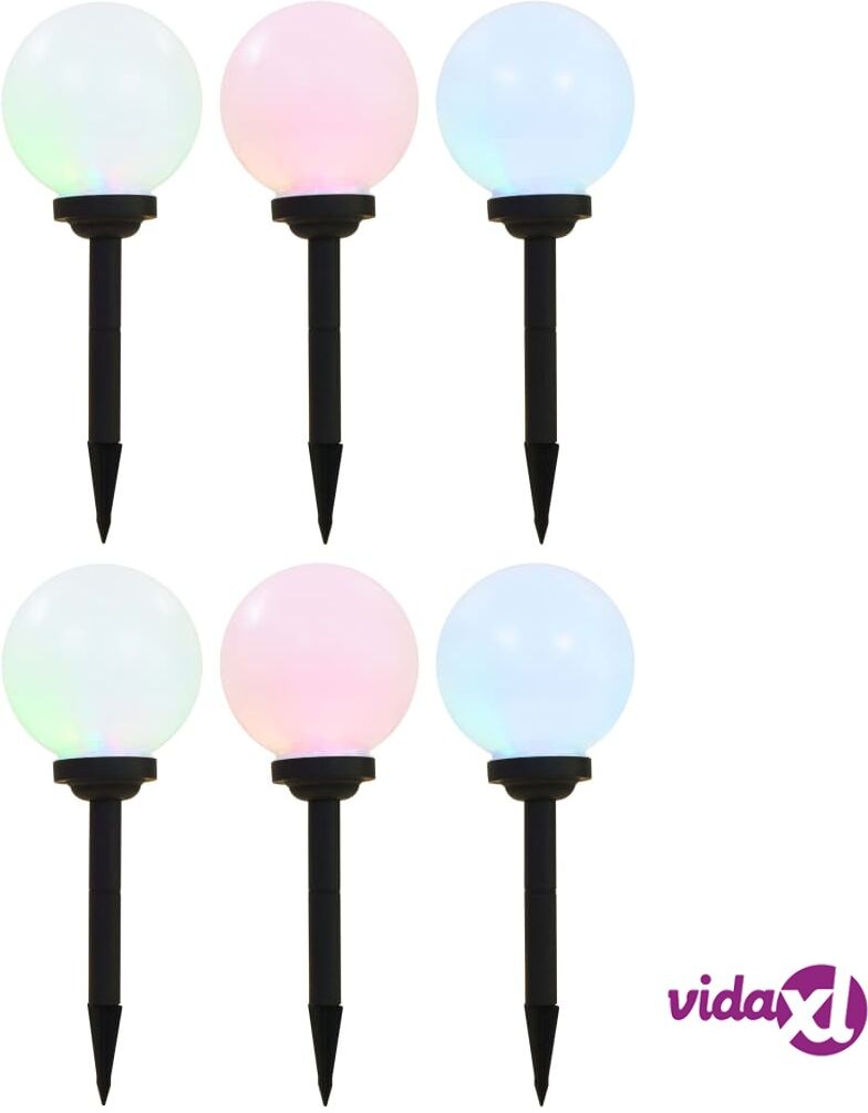 vidaXL LED-aurinkokennovalaisin 6 kpl väriä vaihtava pyöreä 20 cm RGB vidaXL LED-aurinkokennovalaisin 6 kpl väriä vaihtava pyöreä 20 cm RGB