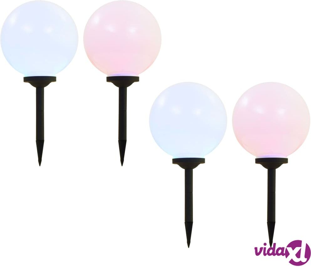 vidaXL LED-aurinkokennovalaisin 4 kpl väriä vaihtava pyöreä 30 cm RGB vidaXL LED-aurinkokennovalaisin 4 kpl väriä vaihtava pyöreä 30 cm RGB