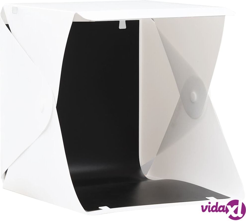 vidaXL Kokoontaittuva LED-studiovalolaatikko 23x25x25 cm valkoinen vidaXL Kokoontaittuva LED-studiovalolaatikko 23x25x25 cm valkoinen