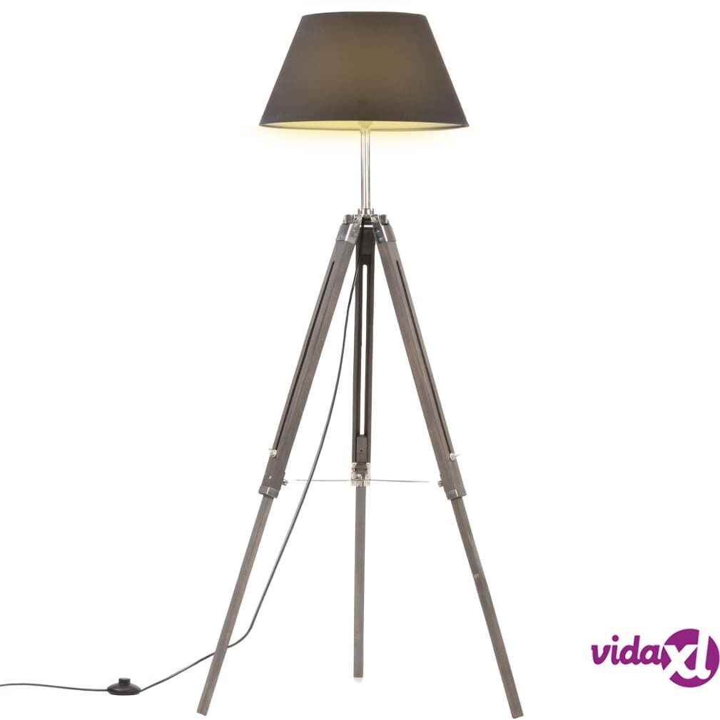 vidaXL Kolmijalkavalaisin harmaa ja musta täysi tiikki 141 cm vidaXL Kolmijalkavalaisin harmaa ja musta täysi tiikki 141 cm