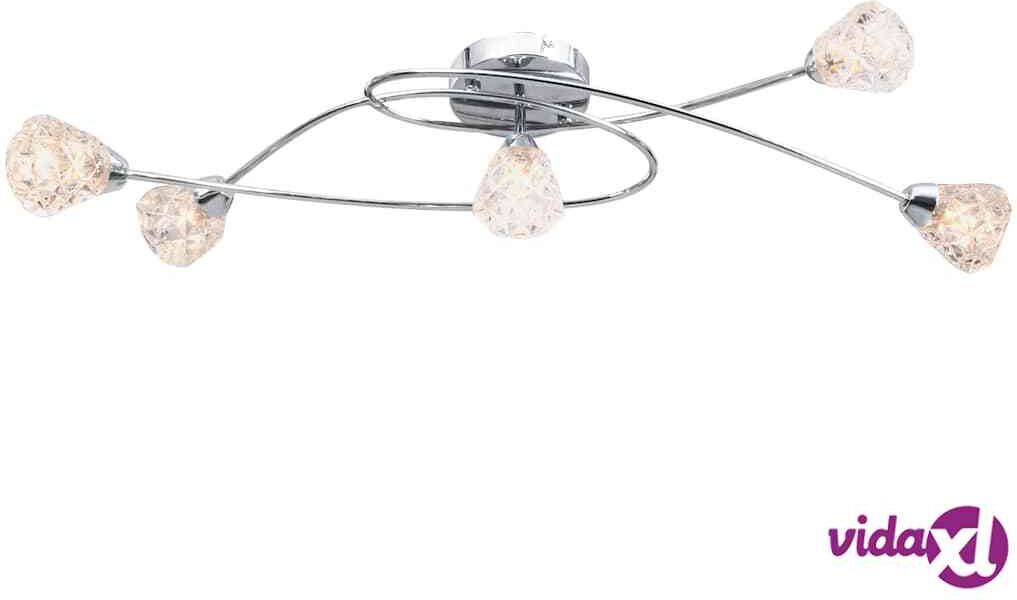 vidaXL Kattovalaisin lasisilla sälevarjostimilla 5 x G9-polttimoa vidaXL Kattovalaisin lasisilla sälevarjostimilla 5 x G9-polttimoa