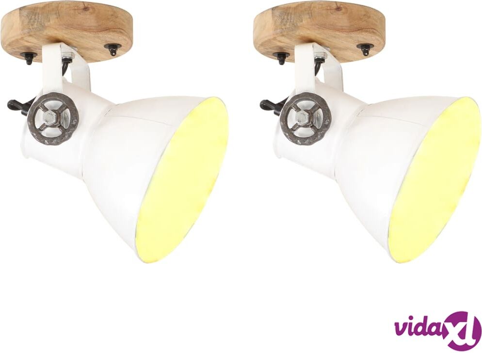 vidaXL Teolliset seinä-/kattovalaisimet 2 kpl valkoinen 20x25 cm E27 vidaXL Teolliset seinä-/kattovalaisimet 2 kpl valkoinen 20x25 cm E27