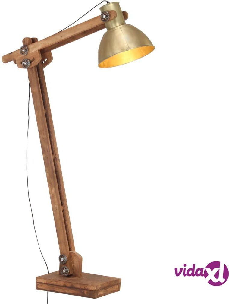 vidaXL Lattiavalaisin messinki täysi mangopuu E27 vidaXL Lattiavalaisin messinki täysi mangopuu E27