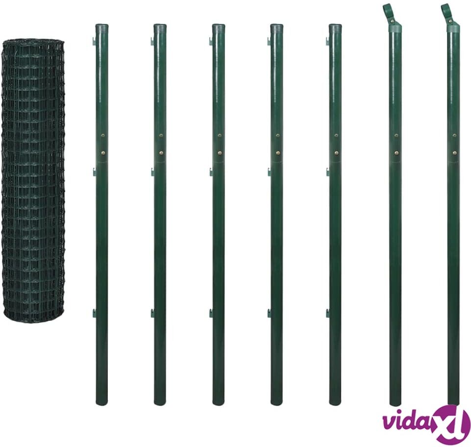 vidaXL Euro-aita teräs 10x1,96 m vihreä vidaXL Euro-aita teräs 10x1,96 m vihreä