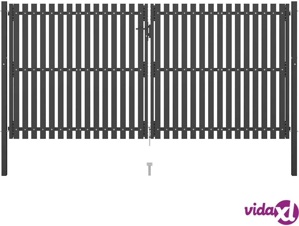 vidaXL Puutarhan aitaportti teräs 4x2,25 m antrasiitti vidaXL Puutarhan aitaportti teräs 4x2,25 m antrasiitti