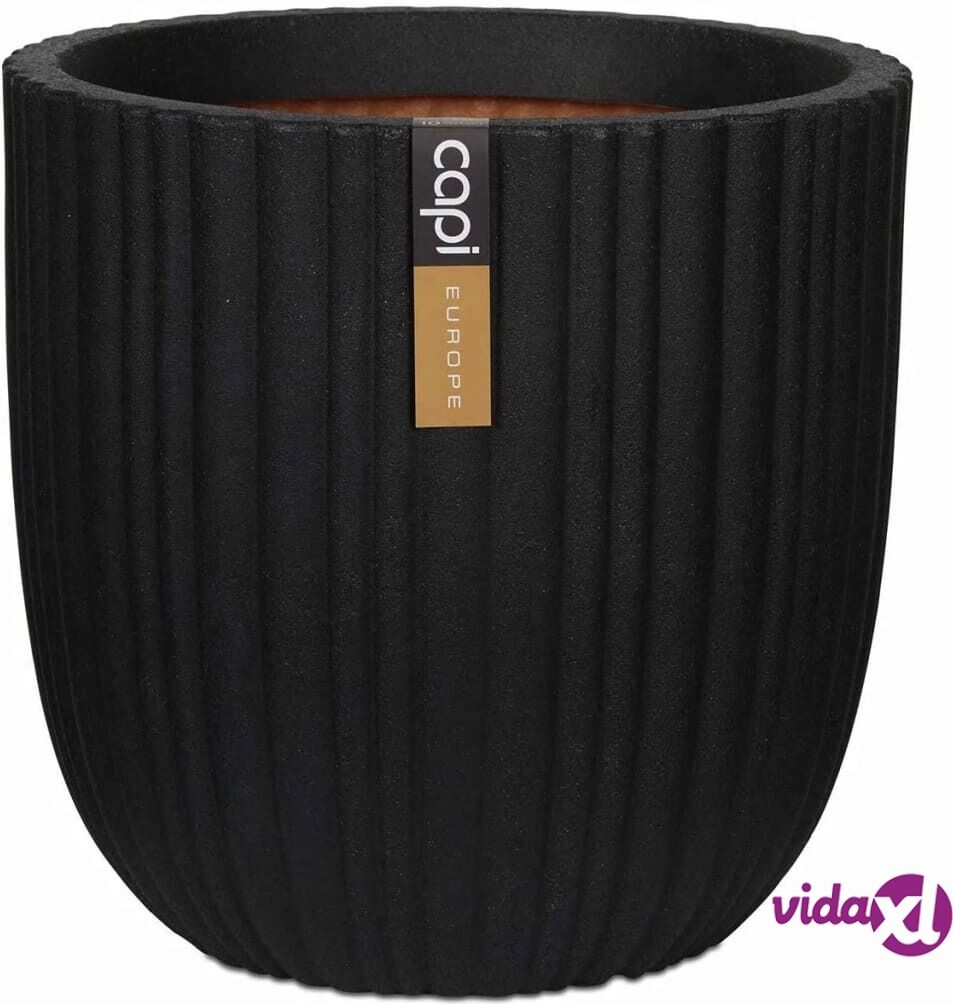 Capi Munanmuotoinen kukkalaatikko Urban Tube 43x41 cm musta Capi Munanmuotoinen kukkalaatikko Urban Tube 43x41 cm musta