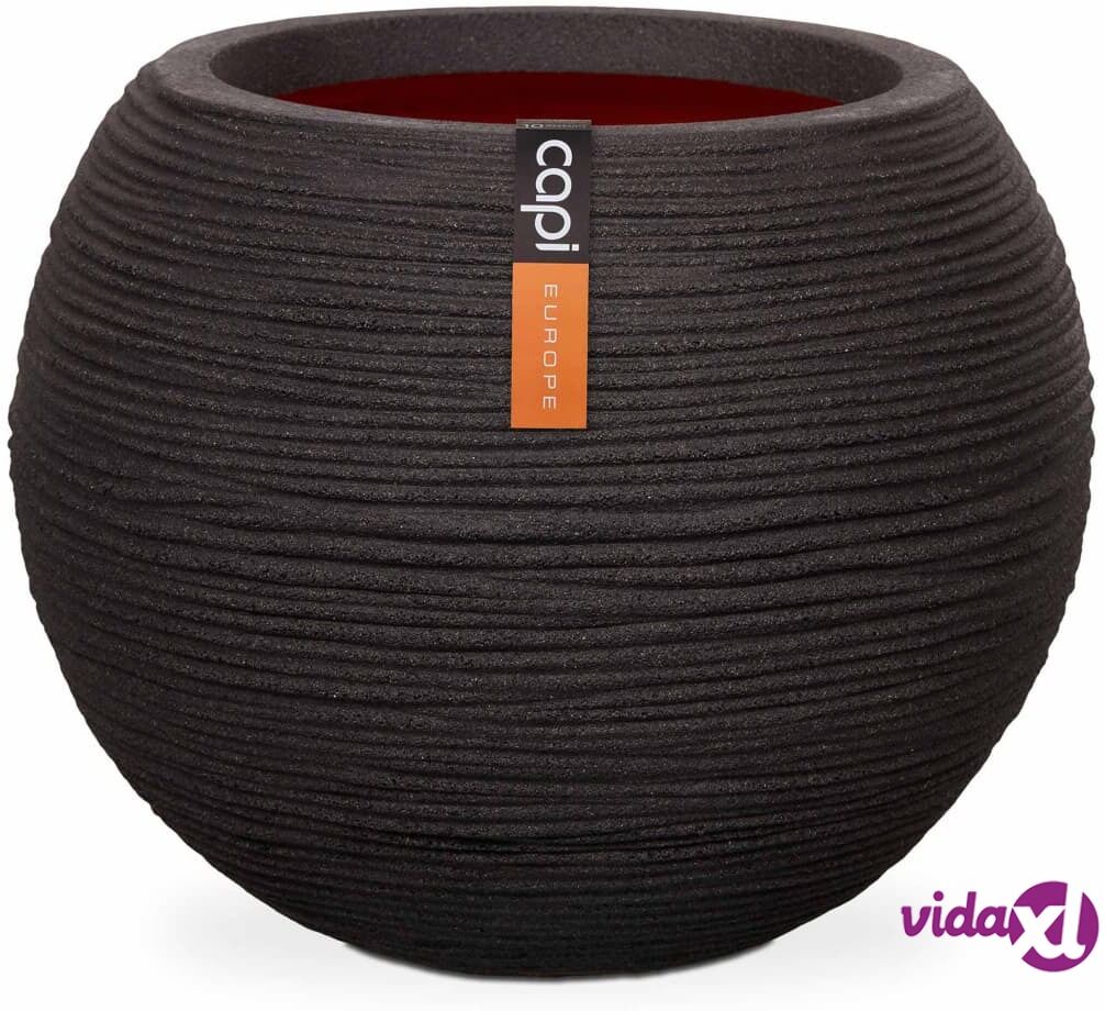 Capi Vaasi kukkalaatikko Nature Rib 40x32 cm musta Capi Vaasi kukkalaatikko Nature Rib 40x32 cm musta