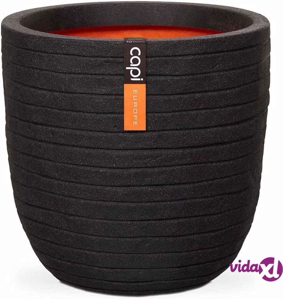 Capi Munanmuotoinen kukkalaatikko Nature Row 35x34 cm musta KBLR932 Capi Munanmuotoinen kukkalaatikko Nature Row 35x34 cm musta KBLR932