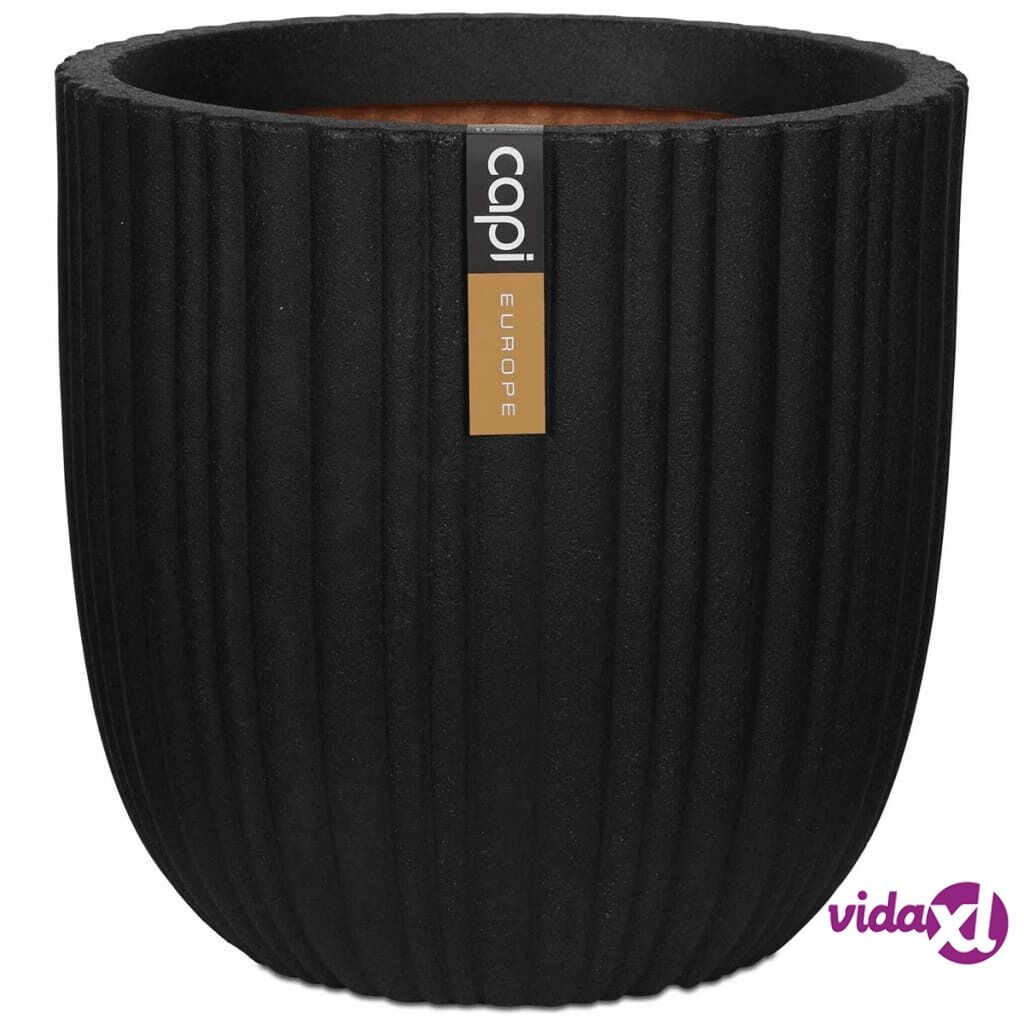 Capi Munanmuotoinen kukkalaatikko Urban Tube 35x34 cm musta Capi Munanmuotoinen kukkalaatikko Urban Tube 35x34 cm musta