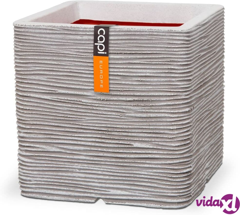 Capi Neliönmuotoinen kukkalaatikko Nature Rib 50x50 cm norsunluu Capi Neliönmuotoinen kukkalaatikko Nature Rib 50x50 cm norsunluu