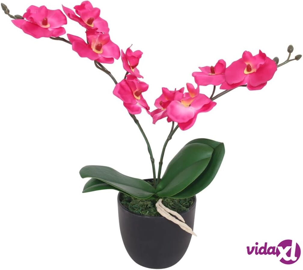 vidaXL Tekokukka ruukulla orkidea 30 cm punainen vidaXL Tekokukka ruukulla orkidea 30 cm punainen