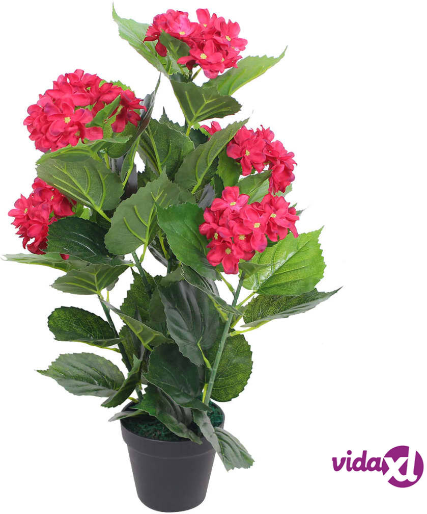 vidaXL Tekokukka ruukulla hortensia 60 cm punainen vidaXL Tekokukka ruukulla hortensia 60 cm punainen