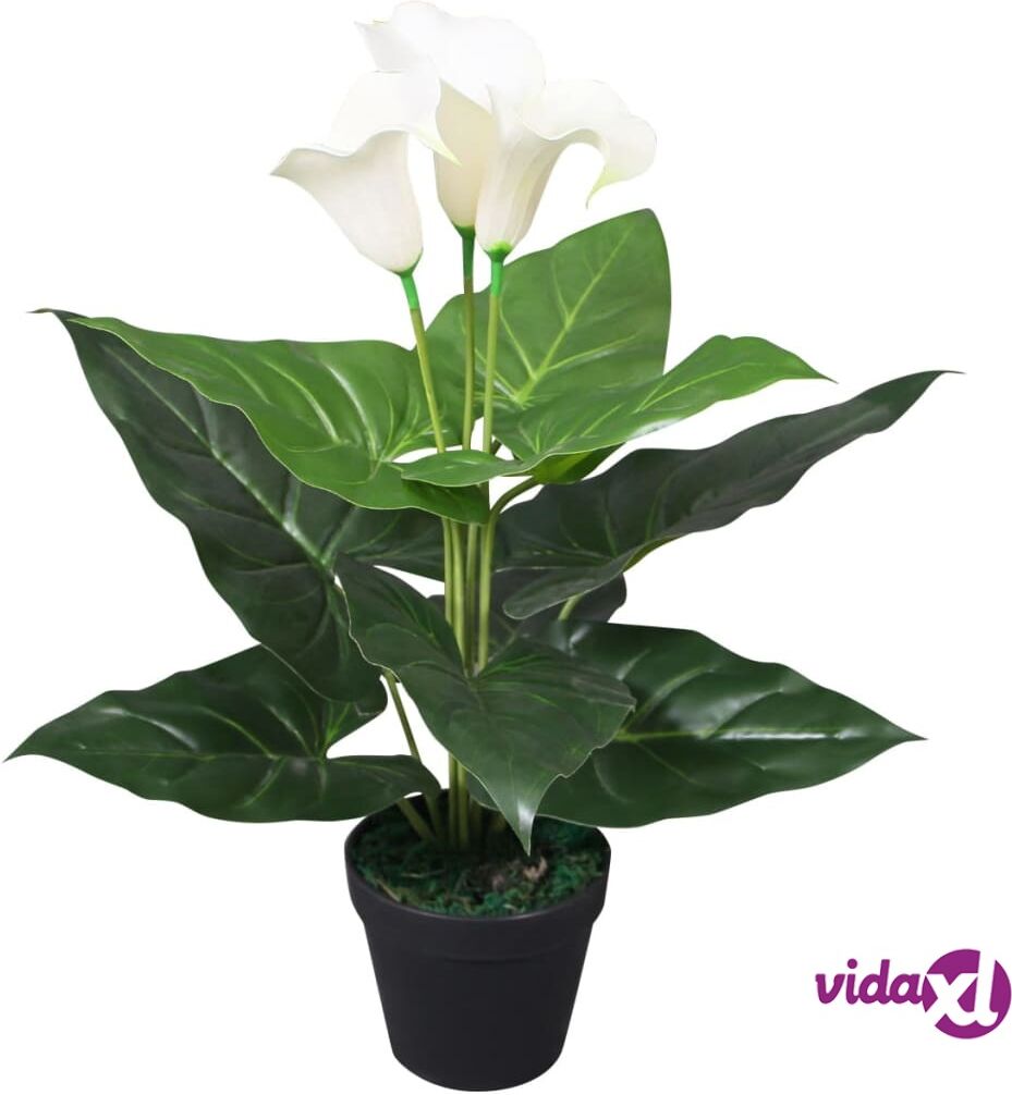 vidaXL Tekokukka ruukulla huonevehka/kalla 45 cm valkoinen vidaXL Tekokukka ruukulla huonevehka/kalla 45 cm valkoinen