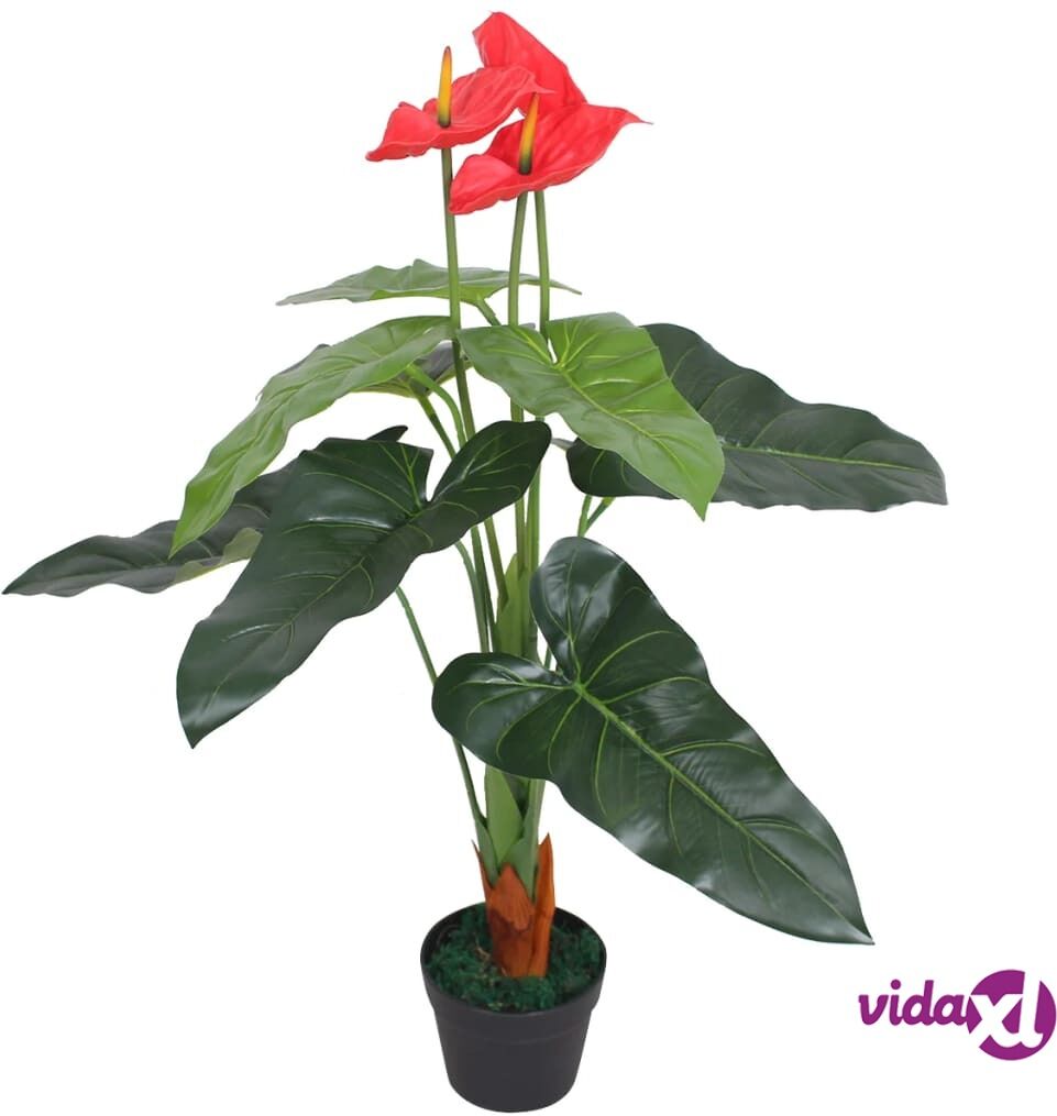 vidaXL Tekokukka ruukulla flamingokukka 90 cm punainen ja keltainen vidaXL Tekokukka ruukulla flamingokukka 90 cm punainen ja keltainen