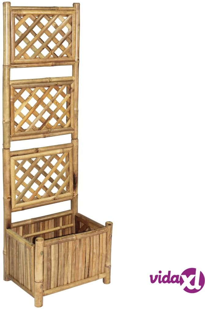 vidaXL Korotettu kukkalaatikko säleiköllä bambu 40 cm vidaXL Korotettu kukkalaatikko säleiköllä bambu 40 cm