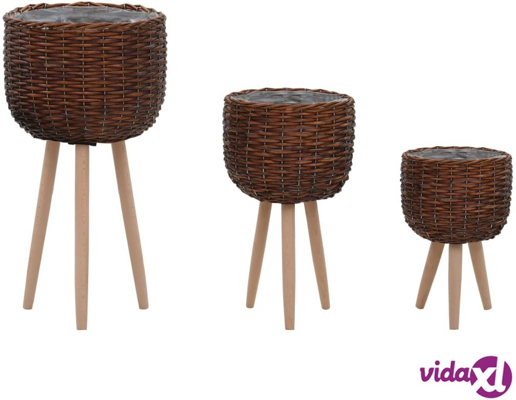 vidaXL Kukkalaatikko 3 kpl paju PE-vuorella vidaXL Kukkalaatikko 3 kpl paju PE-vuorella