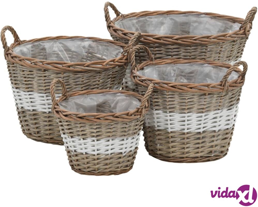 vidaXL Korotettu kukkalaatikko 4 kpl paju PE-vuorella vidaXL Korotettu kukkalaatikko 4 kpl paju PE-vuorella