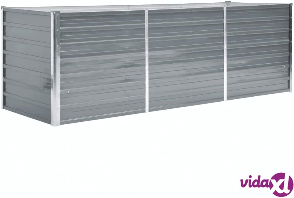 vidaXL Korotettu kukkalaatikko galvanoitu teräs 240x80x77 cm harmaa vidaXL Korotettu kukkalaatikko galvanoitu teräs 240x80x77 cm harmaa