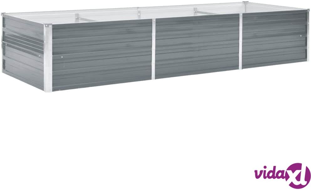 vidaXL Korotettu kukkalaatikko galvanoitu teräs 240x80x45 cm harmaa vidaXL Korotettu kukkalaatikko galvanoitu teräs 240x80x45 cm harmaa