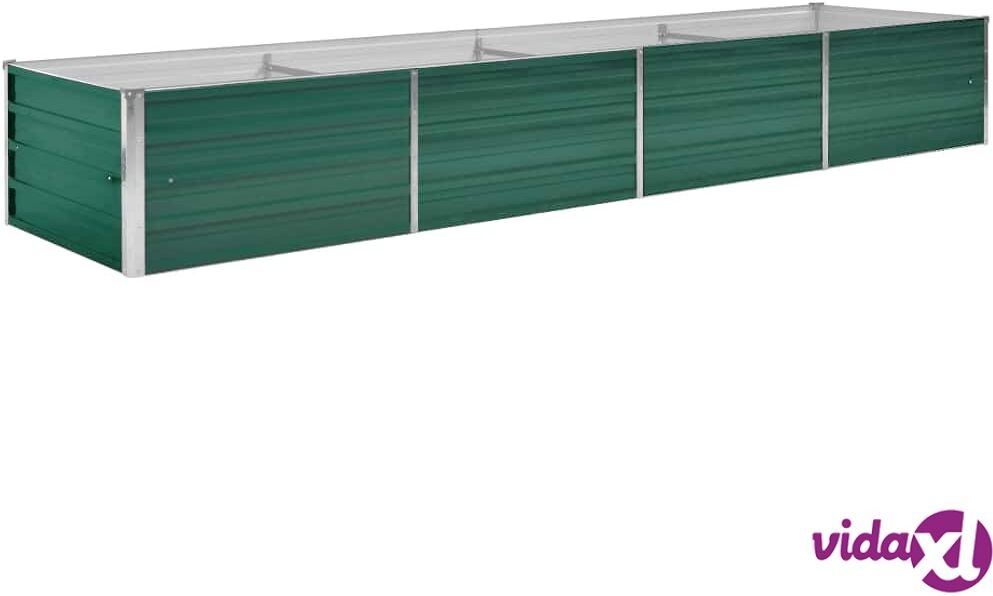 vidaXL Korotettu kukkalaatikko galvanoitu teräs 320x80x45 cm vihreä vidaXL Korotettu kukkalaatikko galvanoitu teräs 320x80x45 cm vihreä