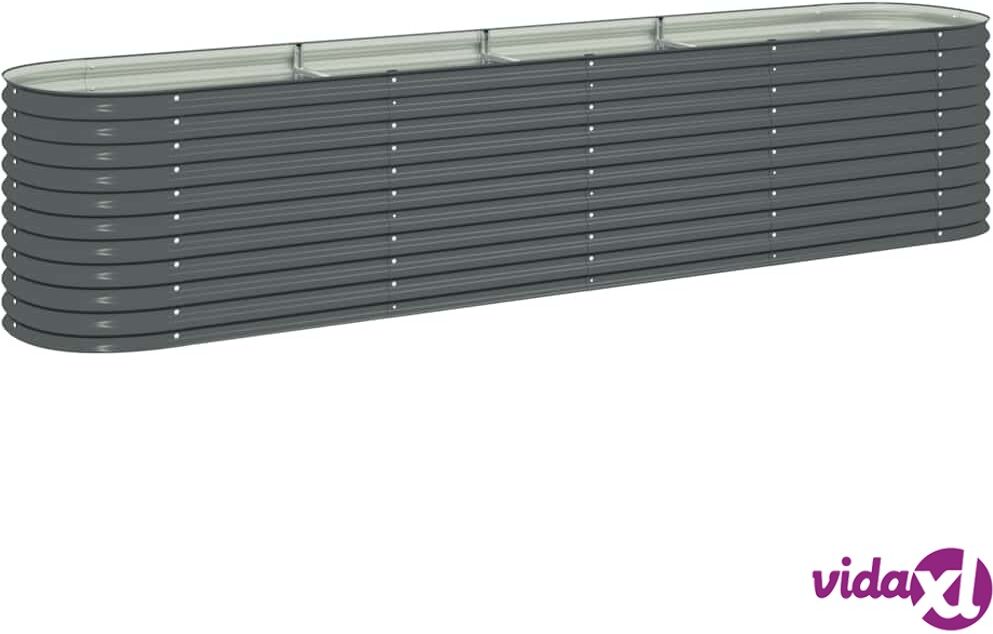 vidaXL Korotettu kukkalaatikko 400x80x81 cm galvanoitu teräs harmaa vidaXL Korotettu kukkalaatikko 400x80x81 cm galvanoitu teräs harmaa