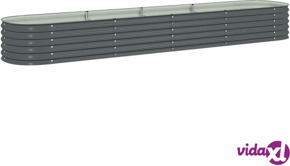 vidaXL Korotettu puutarhalaatikko 400x80x44 cm galvanoitu teräs harmaa vidaXL Korotettu puutarhalaatikko 400x80x44 cm galvanoitu teräs harmaa