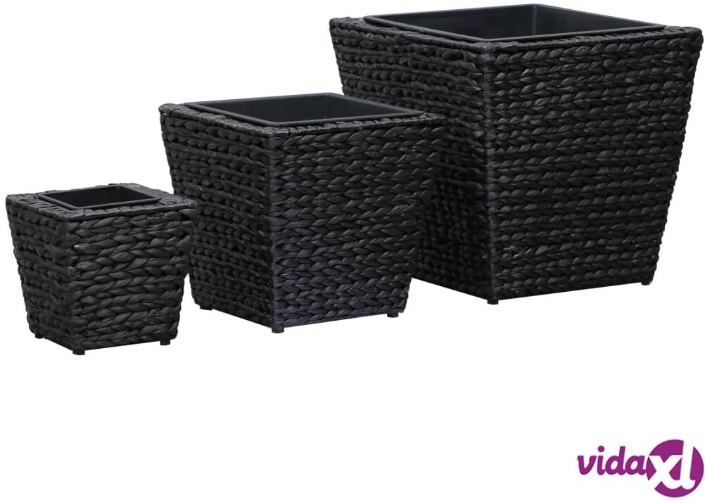 vidaXL Puutarhan korotetut kukkalaatikot 3 kpl vesihyasintti musta vidaXL Puutarhan korotetut kukkalaatikot 3 kpl vesihyasintti musta