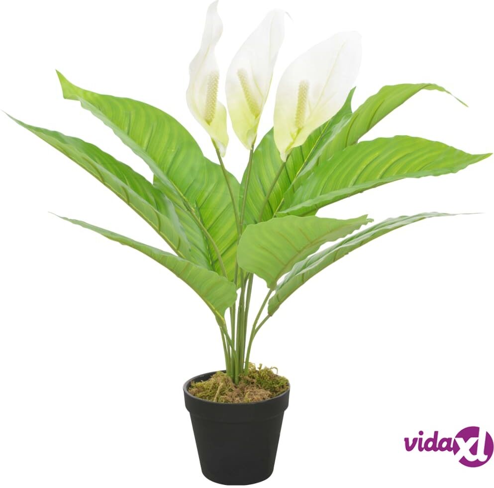 vidaXL Tekokukka ruukulla flamingokukka valkoinen 55 cm vidaXL Tekokukka ruukulla flamingokukka valkoinen 55 cm