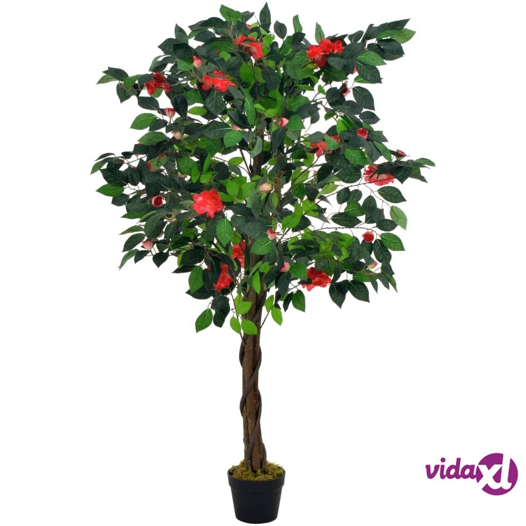 vidaXL Tekokasvi ruukulla kamelia vihreä 125 cm vidaXL Tekokasvi ruukulla kamelia vihreä 125 cm