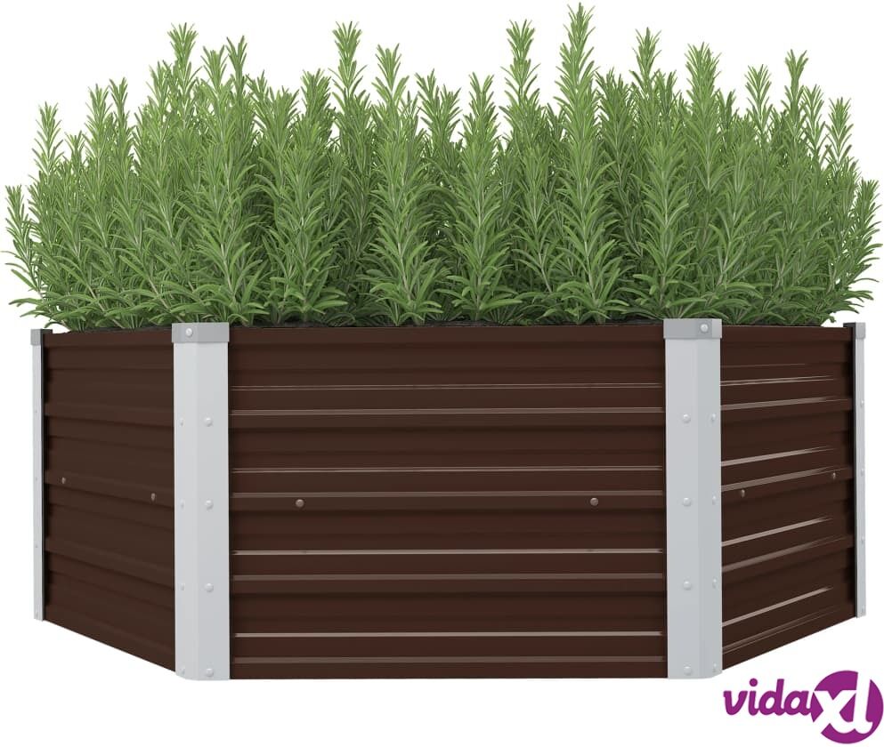 vidaXL Korotettu puutarhalaatikko 129x129x46cm galvanoitu teräs ruskea vidaXL Korotettu puutarhalaatikko 129x129x46cm galvanoitu teräs ruskea