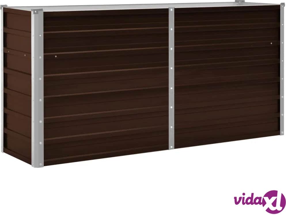 vidaXL Korotettu kukkalaatikko ruskea 160x40x77 cm galvanoitu teräs vidaXL Korotettu kukkalaatikko ruskea 160x40x77 cm galvanoitu teräs
