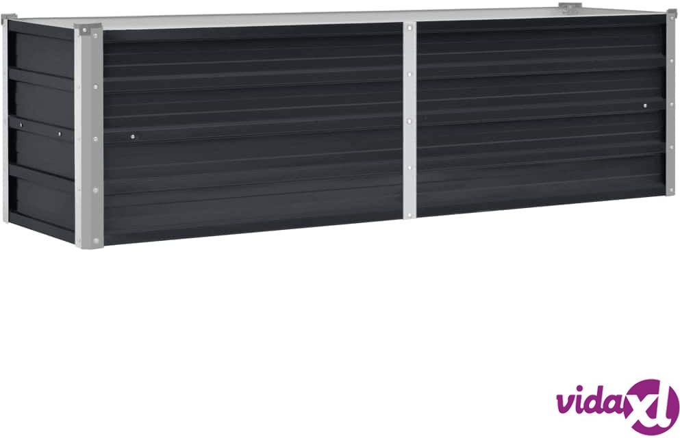 vidaXL Korotettu kukkalaatikko antrasiitti 160x40x45 cm galv. teräs vidaXL Korotettu kukkalaatikko antrasiitti 160x40x45 cm galv. teräs