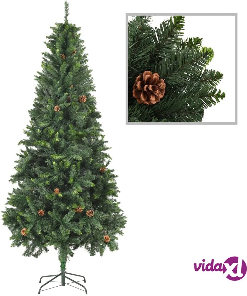 vidaXL Tekojoulukuusi kävyillä vihreä 210 cm vidaXL Tekojoulukuusi kävyillä vihreä 210 cm