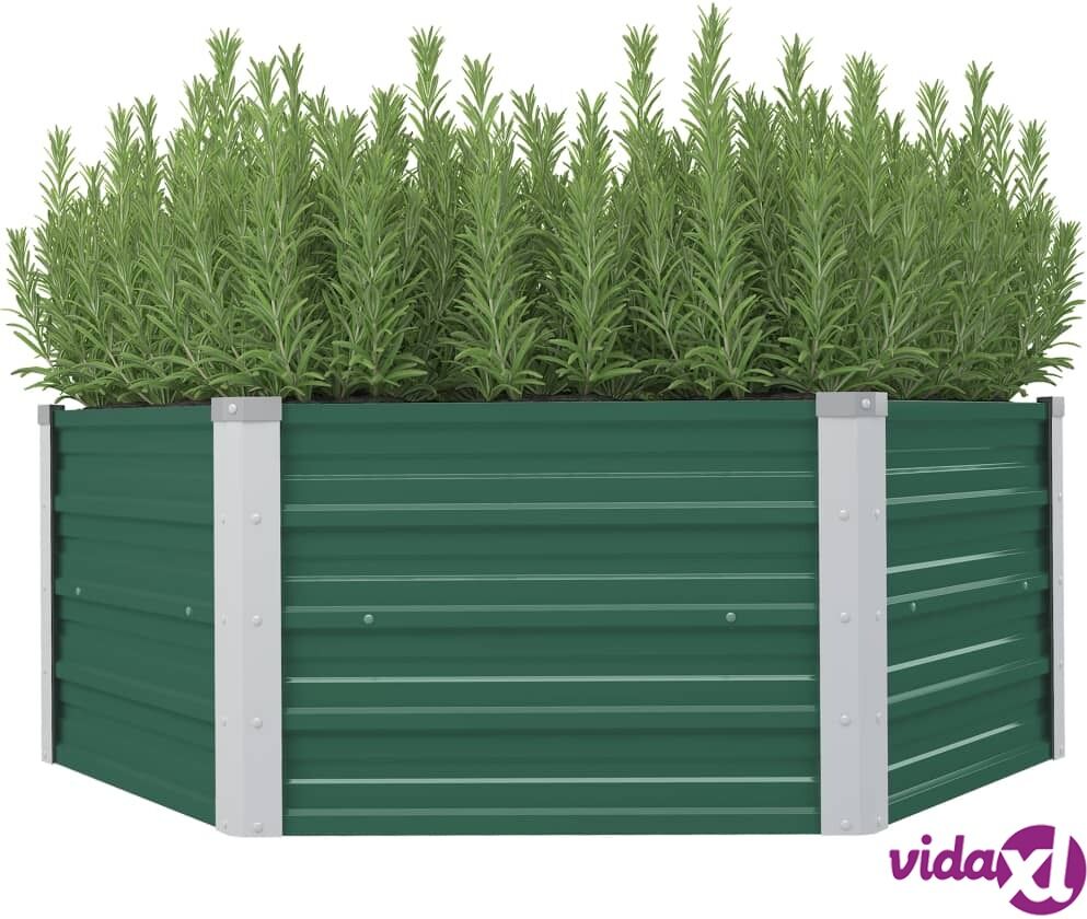 vidaXL Korotettu puutarhalaatikko 129x129x46cm galvanoitu teräs vihreä vidaXL Korotettu puutarhalaatikko 129x129x46cm galvanoitu teräs vihreä