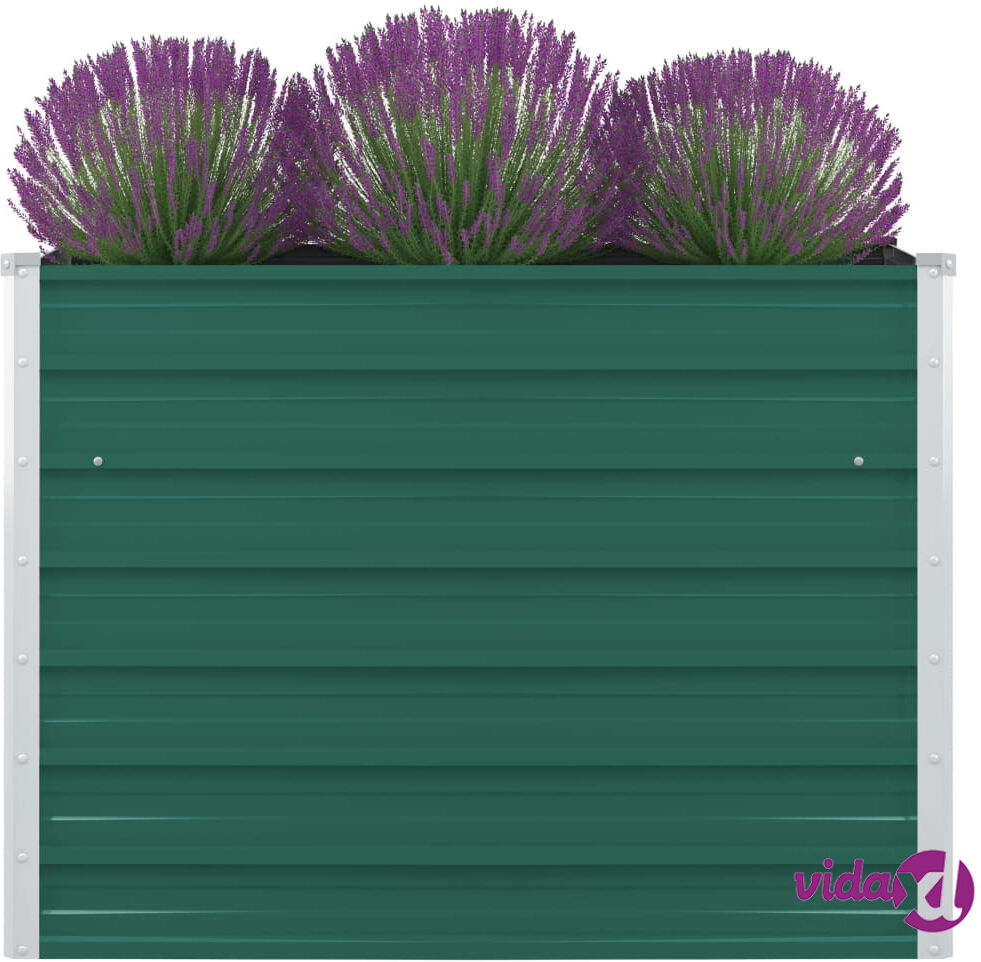 vidaXL Korotettu puutarhalaatikko 100x100x77cm galvanoitu teräs vihreä vidaXL Korotettu puutarhalaatikko 100x100x77cm galvanoitu teräs vihreä