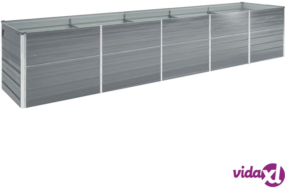 vidaXL Korotettu kukkalaatikko galv. teräs 400x80x45 cm harmaa vidaXL Korotettu kukkalaatikko galv. teräs 400x80x45 cm harmaa