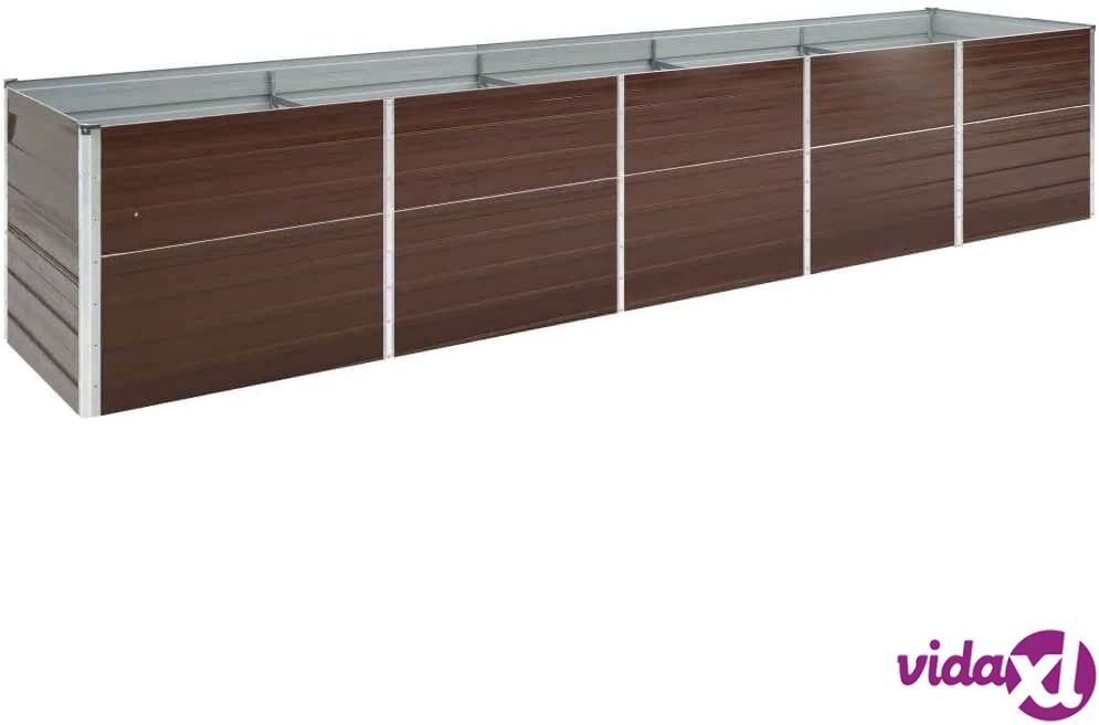 vidaXL Korotettu kukkalaatikko galv. teräs 400x80x45 cm ruskea vidaXL Korotettu kukkalaatikko galv. teräs 400x80x45 cm ruskea