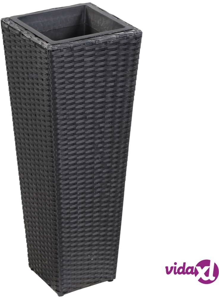 vidaXL Korotettu kukkalaatikko 30x30x80 cm polyrottinki musta vidaXL Korotettu kukkalaatikko 30x30x80 cm polyrottinki musta
