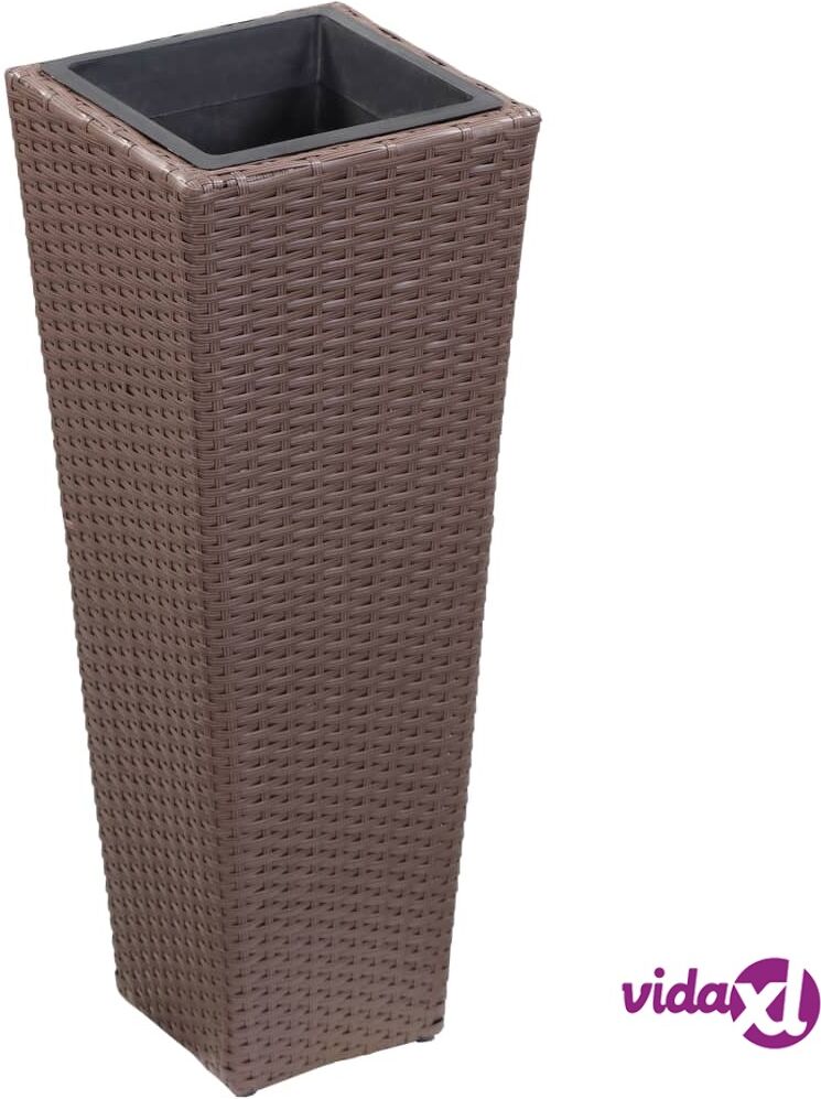 vidaXL Korotettu kukkalaatikko 30x30x80 cm polyrottinki ruskea vidaXL Korotettu kukkalaatikko 30x30x80 cm polyrottinki ruskea