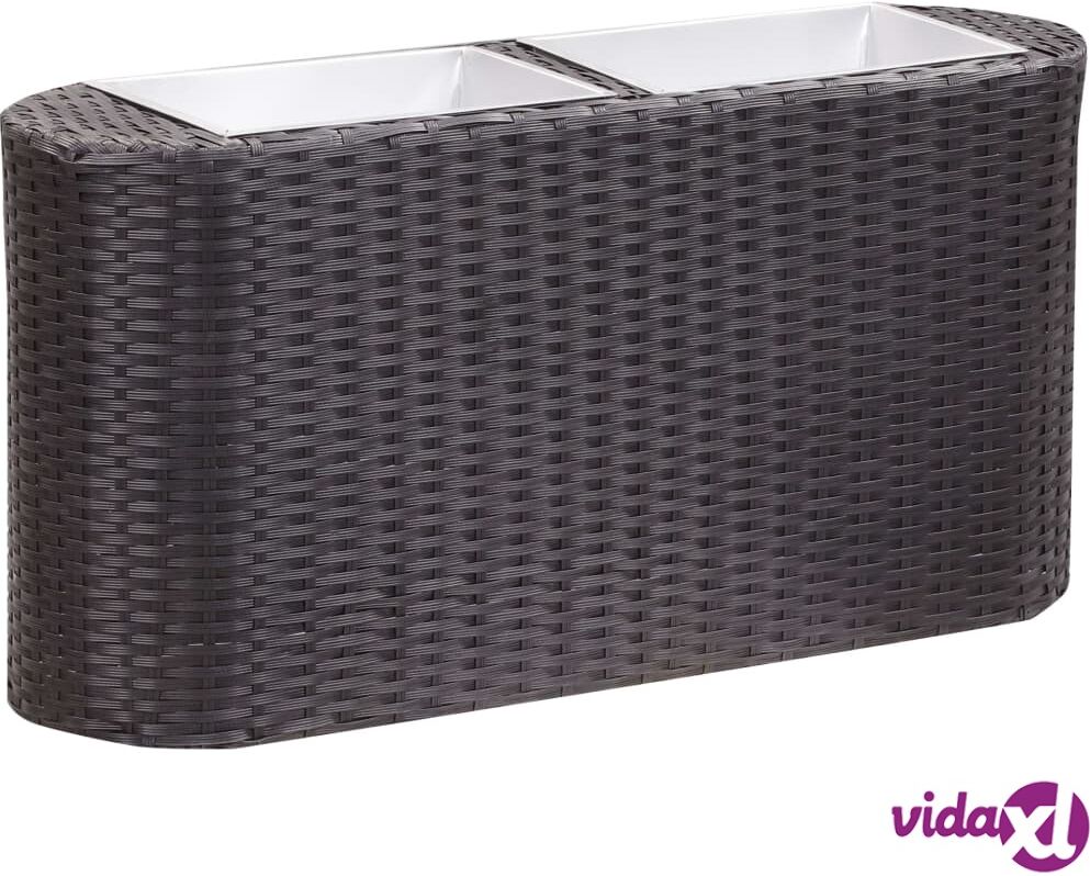 vidaXL Korotettu kukkalaatikko 80x25x40 cm polyrottinki musta vidaXL Korotettu kukkalaatikko 80x25x40 cm polyrottinki musta