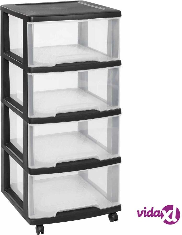 Curver Essentials Lipasto 80 l läpinäkyvä ja musta Curver Essentials Lipasto 80 l läpinäkyvä ja musta